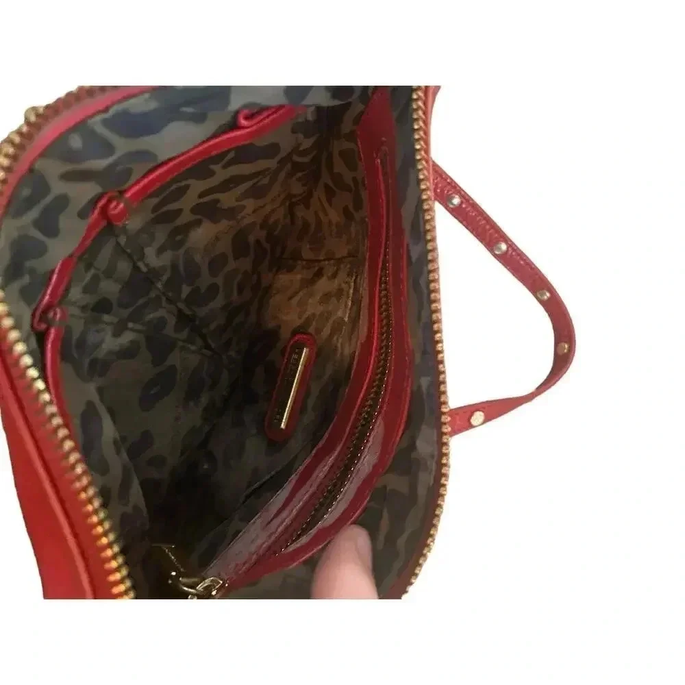 Rebecca Minkoff Mini MAC Red Genuine Leather Fringe Cross-Body Handbag